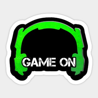 Headphones - Gamer - Graphic Gaming - Video Game Lover - Green Sticker